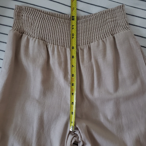 🌿 Love Tree High Waist Tan Linen Blend Pants Medium 🌿 - Picture 5 of 10
